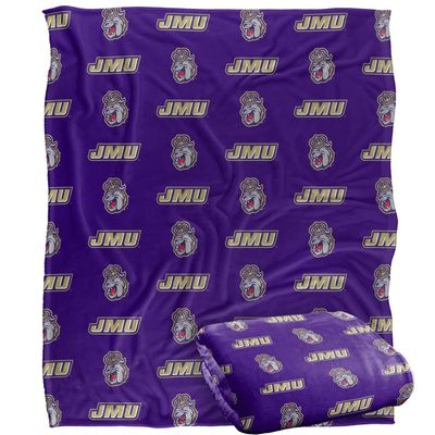 James Madison University Dukes Blanket, 50"x60", Logo Pattern, Silky Touch Super Soft Throw