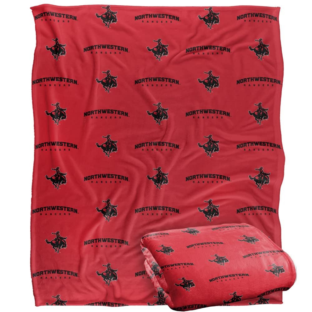 Northwestern Oklahoma State University Rangers Blanket, 50"x60", Logo Pattern, Silky Touch Super Soft Throw