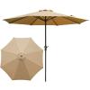LIGUOYI Outdoor Umbrella Canopy 9ft/10ft Garden Parasol Patio Umbrella with Crank Handle Iron Column with 8 Ribs, UVresistant Outdoor Patio Table Parasol Umbrella Waterproof Without Base view 4
