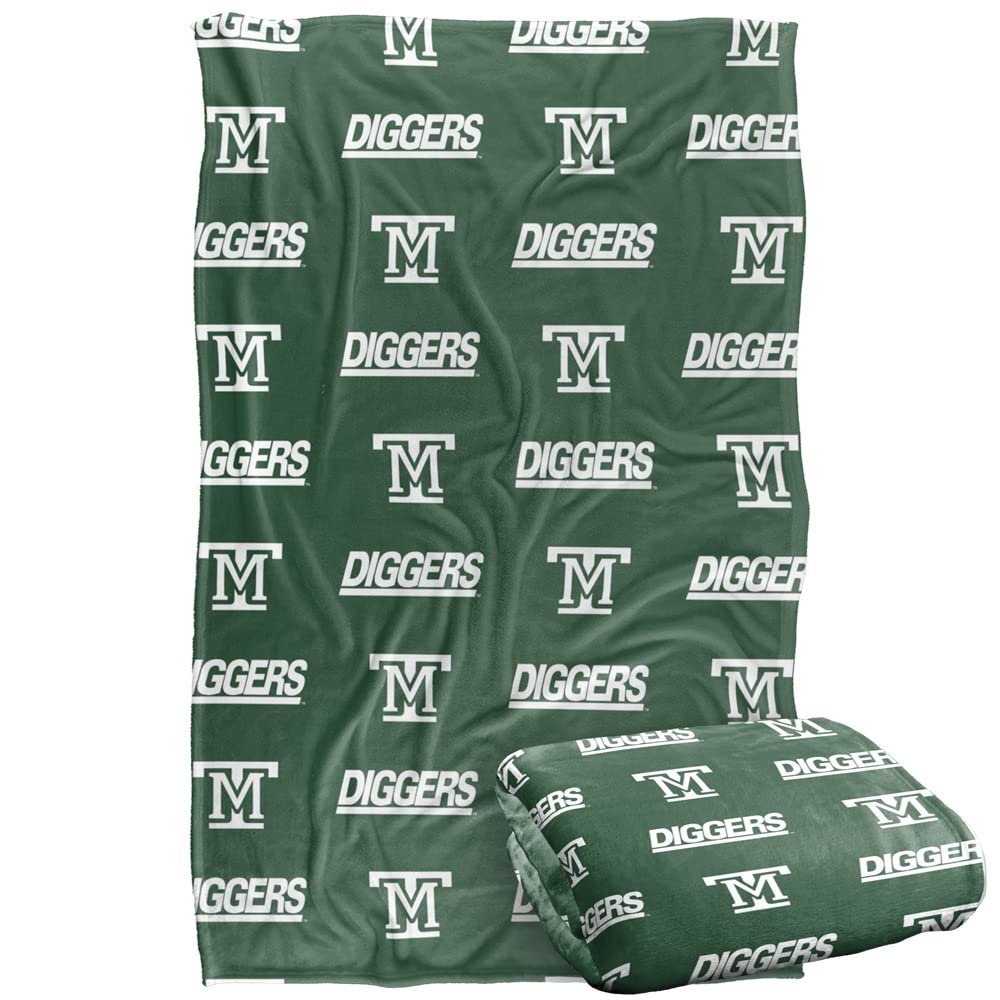 Montana Tech University Orediggers Blanket, 36"x58" Logo Pattern, Silky Touch Super Soft Throw