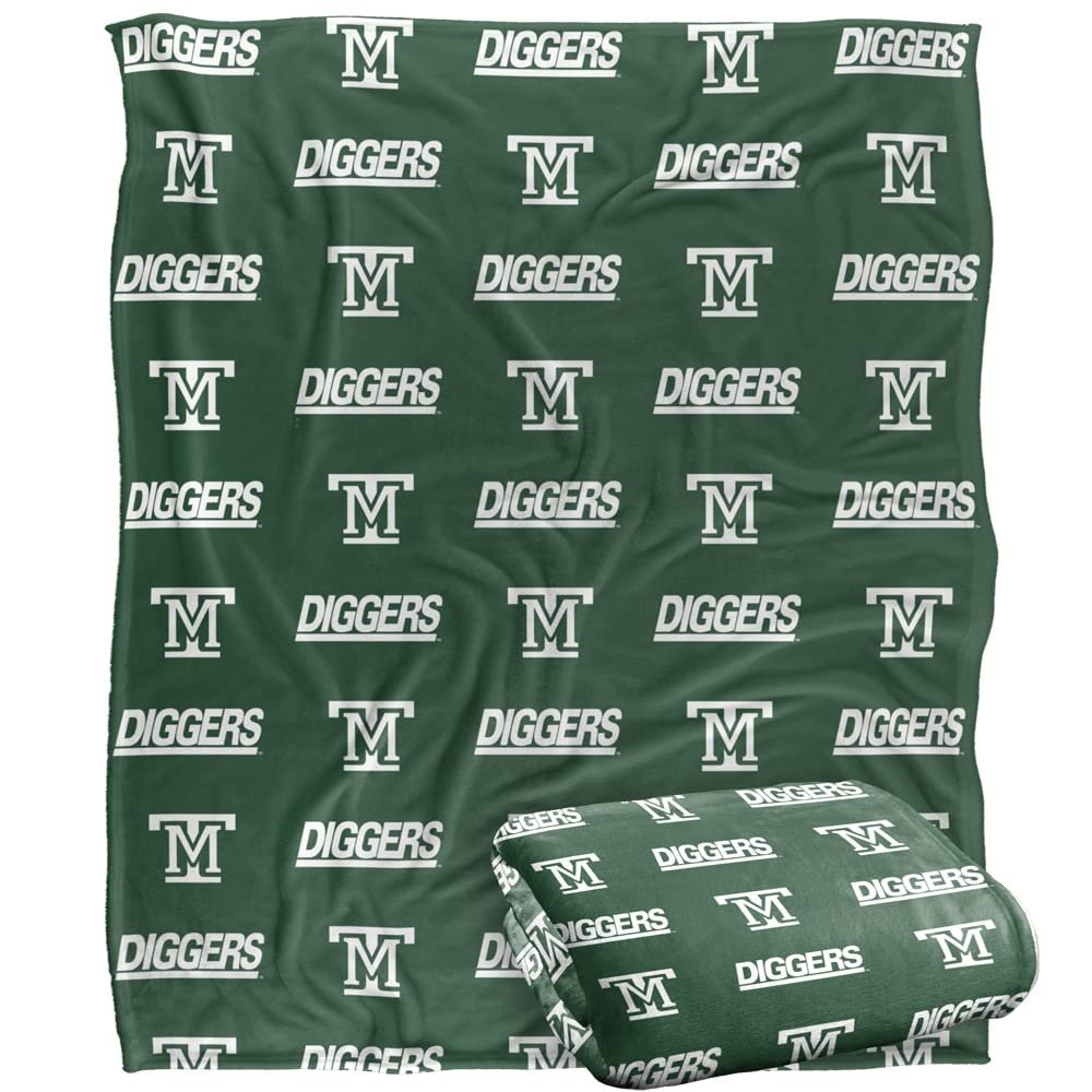 Montana Tech University Orediggers Blanket, 50"x60", Logo Pattern, Silky Touch Super Soft Throw