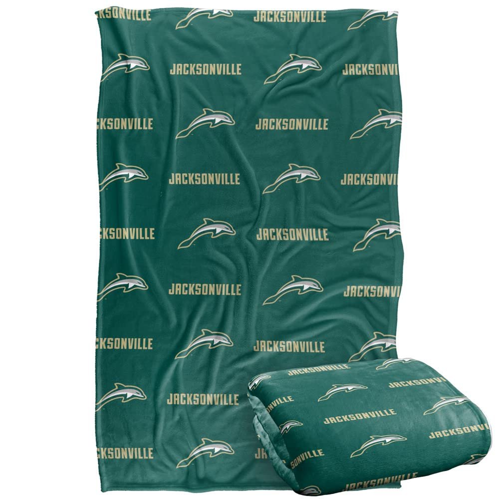 Jacksonville University Dolphins Blanket, 36"x58" Logo Pattern, Silky Touch Super Soft Throw