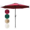 LIGUOYI Outdoor Umbrella Canopy 9ft/10ft Garden Parasol Patio Umbrella with Crank Handle Iron Column with 8 Ribs, UVresistant Outdoor Patio Table Parasol Umbrella Waterproof Without Base view 1