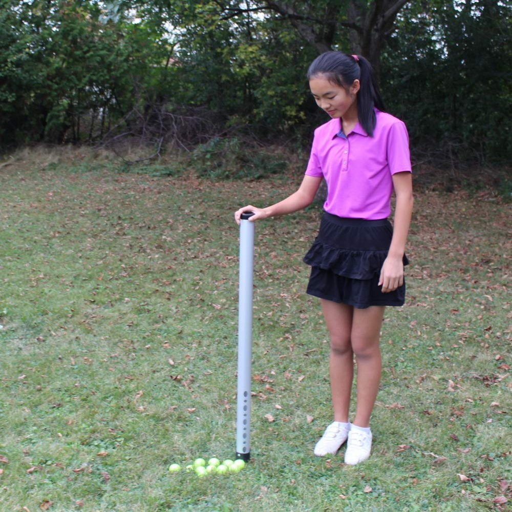 A99 2PCS Golf Aluminum Ball Shager Golf Ball Pick up Tube Retriever Shagger Ball Storing Tube Hold Up 23 Balls The Practice Stick Ball Shagger Durable Easy Ball Collector 98CM