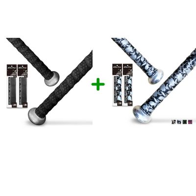 ALIEN PROS 4 Grips Black & Skull Bat Grip Tape for Baseball - Wrap Your Bat for an Epic Home Run