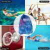 3 Pack Mesh Gear Bag Oversized 19" x 27" For Snorkel Scuba Swim Dive Gear Oversized Drawstring Net Bag for Sports Equipment, Gym, Beach, Pools Toys, Balls, Laundry, Scalloping Collect, Black & Blue view 3