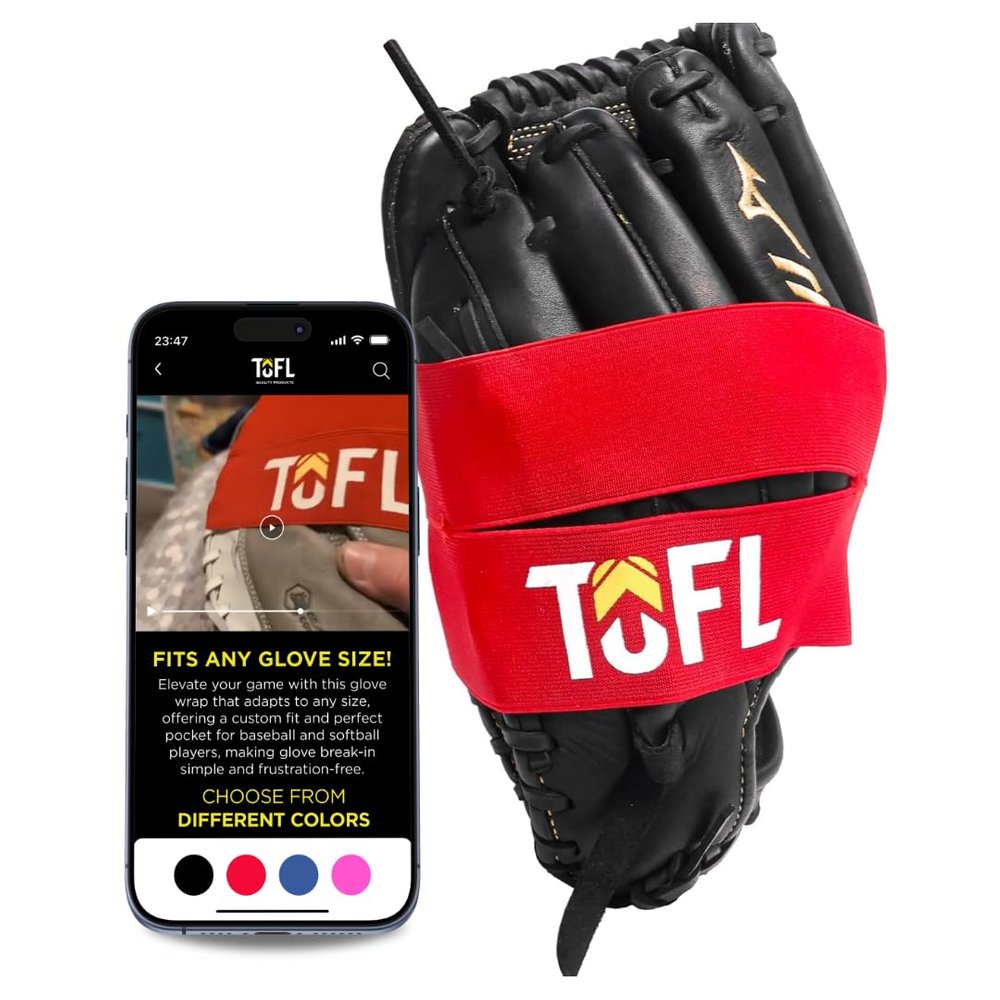 TOFL Baseball Glove Wrap Band for Break-in, Shaping & Glove Care | Baseball Glove Accessories for Mens, Womens, Adult & Youth Mitts