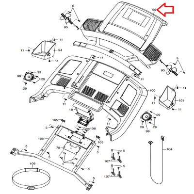 Display Console Assembly 380790 Works with 2950 Treadmill