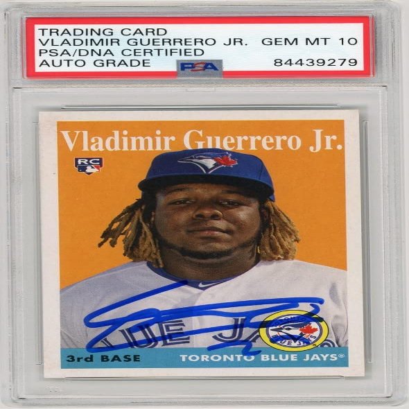 Vladimir Guerrero Jr 2019 Topps Archives Autographed 27" Inscription Rookie Card #14 - PSA/DNA 10