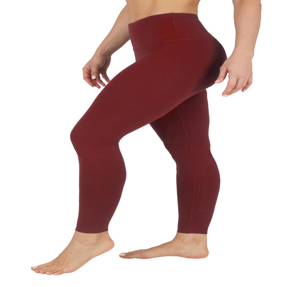 90 Degree By Reflex High Waist Power Flex Tummy Control Leggings - Syrah - XS