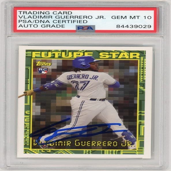 Vladimir Guerrero Jr 2018 Topps Archives Future Stars Autographed Rookie Card - PSA/DNA 10