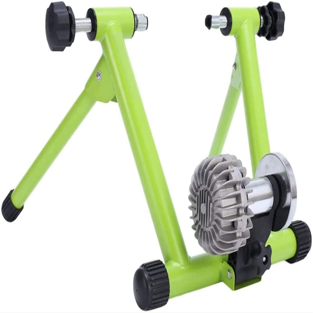 SMSOM Indoor Bike Trainer, Bike Trainer Stand Indoor Riding, Exercise Training Stand Stationary Bike Stand, Hydraulic Resistance, Fits Road and Mountain Bikes (Green)