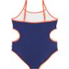 Lucky Brand Girls' One-Piece and Two-Piece Bikini Swimsuits with UPF 50+ Sun Protection, Quick Drying Bathing Suit, Medieval Blue, 8-10 view 2