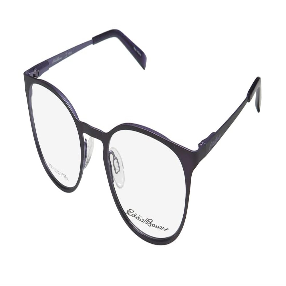 Eddie Bauer 32205 Womens/Ladies Oval Full-Rim Flexible Hinges Eyeglasses/Eyewear (49-19-135, Purple)