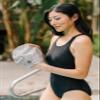 Lane5 Swim - 2-Pack Adult Silicone Swim Cap - Beautiful designs for women. Latex free. Spotted print and solid Blue view 3