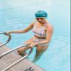 Lane5 Swim - 2-Pack Adult Silicone Swim Cap - Beautiful designs for women. Latex free. Spotted print and solid Blue view 4