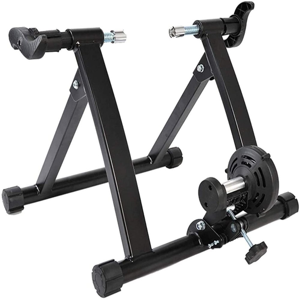SMSOM Bike Trainer Stand, Portable Bike Trainer, Magnetic Bicycle Stationary Stand for Indoor Exercise Riding, Black