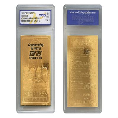 1996 Star Trek 4 Captains 30th Annivesary SKYBOX 23K Gold Card - GEM-Mint 10