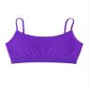 Kurve Girls Training Sports Bra  Seamless Bralette Kids Crop Cami Tank Top UV Protective Fabric UPF 50+ Made in USA, Neon Purple, Age 14-17 view 1