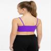 Kurve Girls Training Sports Bra  Seamless Bralette Kids Crop Cami Tank Top UV Protective Fabric UPF 50+ Made in USA, Neon Purple, Age 14-17 view 3