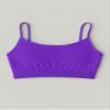 Kurve Girls Training Sports Bra  Seamless Bralette Kids Crop Cami Tank Top UV Protective Fabric UPF 50+ Made in USA, Neon Purple, Age 14-17 view 4