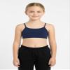 Kurve Girls Training Sports Bra  Seamless Bralette Kids Crop Cami Tank Top UV Protective Fabric UPF 50+ Made in USA, Dark Navy, Age 14-17 view 3