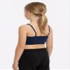 Kurve Girls Training Sports Bra  Seamless Bralette Kids Crop Cami Tank Top UV Protective Fabric UPF 50+ Made in USA, Dark Navy, Age 14-17 view 4