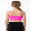 Kurve Girls Training Sports Bra  Seamless Bralette Kids Crop Cami Tank Top UV Protective Fabric UPF 50+ Made in USA, Neon Fuschia, Age 14-17 view 3