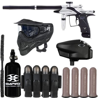 Action Village Dangerous Power Fusion Elite Vendetta Paintball Gun Package Kit (Silver/Black)