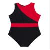 Aislor Girls' Ballet Dance Leotard Sleeveless Mesh Patchwork Criss Cross Back Unitards Gymnastic Jumpsuit Activewear Red&Black 6 Years view 4