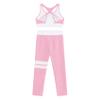 Yihuimin Kids Girls Solid Racer Cirsscross Sports Bra with Yoga Leggings for Gymnastics/Sports Pink 4 Years view 2