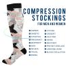 Seamless White Black Pink Pig Texture 1 Pair Unisex Compression Crew Knee High Sock Long Athletic Soft Circulation Socks for Running,Medical Nurse,Travel,Cycling view 4