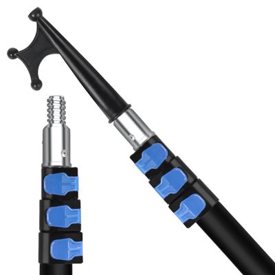 Lineslife Boat Hooks for Docking,4-12ft Telescoping Pole with Hook,Sturdy and Lightweight Push Pole for Boat Accessories,Black