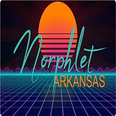 Norphlet Arkansas 2 X 1.25-Inch Vinyl Decal Stiker Retro Neon Design