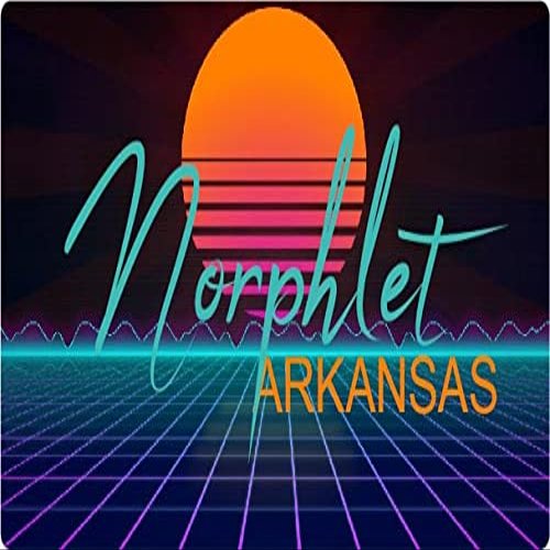 Norphlet Arkansas 2 X 1.25-Inch Vinyl Decal Stiker Retro Neon Design