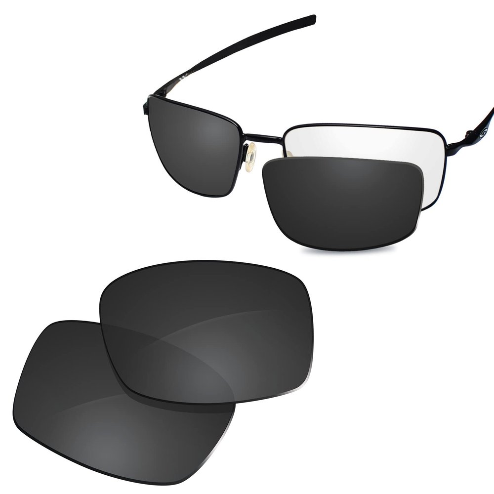 Glintbay 100% Precise-Fit Replacement Sunglass Lenses for Oakley Square Wire 2 2014 OO4075 - Polarized Advanced Black