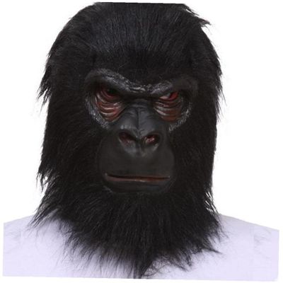 Froiny Halloween Latex Gorilla Mask Adult Full Face Funny Animal Mask Monkey Halloween Party Cosplay Props, Black