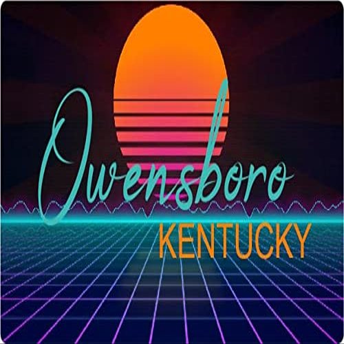 Owensboro Kentucky 2 X 1.25-Inch Vinyl Decal Stiker Retro Neon Design