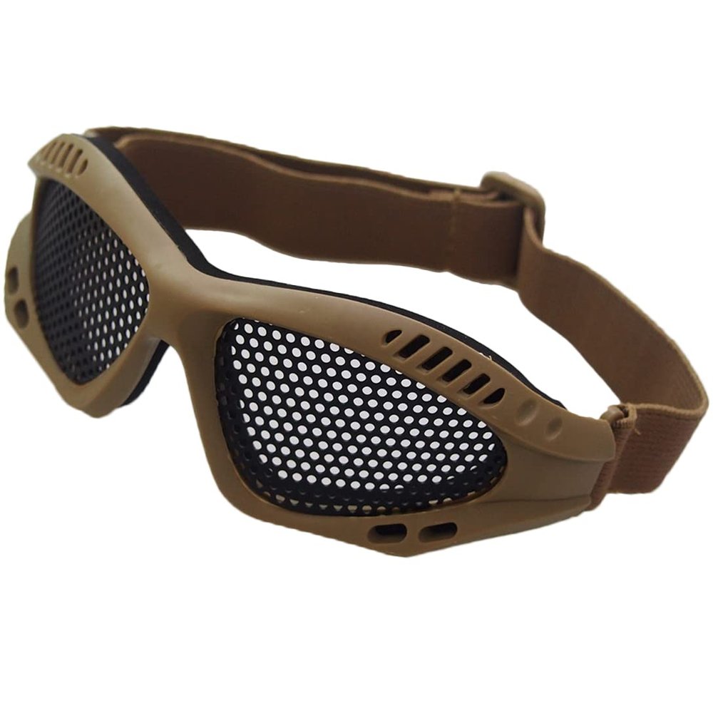 Tounlinx Safety Mesh Goggles Anti Fog for Outdoor Games Sports Paintball Riding Cycling (Tan)