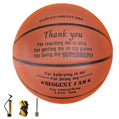 CybGene Dad Gifts from Son, Engraved Basketball for Dad, Stepfather, Father, Thank You Gifts for Dad, Dad/Father Appreciation Gifts, World's Coolest Dad, Engraved Basketball