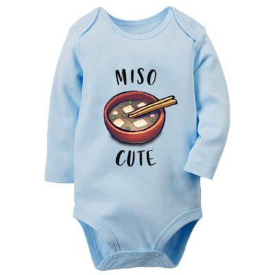Poemsimai Miso Cute I'm Cute Bodysuit Infant Rompers Unisex Baby Long Sleeve Onesie C-Blue