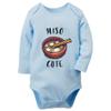 Poemsimai Miso Cute I'm Cute Bodysuit Infant Rompers Unisex Baby Long Sleeve Onesie C-Blue view 1