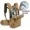 Tactical Hydration Pack Backpack, Military Molle Water Backpack for Hiking Running Cycling Climbing Hunting Fishing(No Water Bladder Included) (Tan) view 2