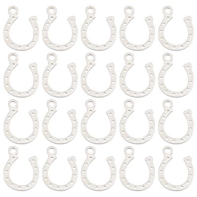 DICOSMETIC 20pcs Stainless Steel Lucky Horseshoe Pendant U-Shaped Charm Horse Strirrup Lariat Pendnat Equestrian Gift for Bracelet Necklace Earrings Making