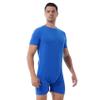 Hedmy Men's Leotard Bodysuit Underwear Spandex One-Piece Dance Unitard Biketard Jumpsuit Singlet Blue XX-Large view 2