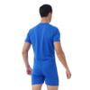 Hedmy Men's Leotard Bodysuit Underwear Spandex One-Piece Dance Unitard Biketard Jumpsuit Singlet Blue XX-Large view 4
