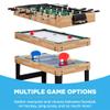 2x4ft 10-in-1 Combo Game Table Set with Hockey, Foosball, Pool, Shuffleboard, Ping Pong, Chess, Cards - Portable Recreational for Home, Game Room, Friends and Family view 3