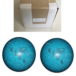 BuyBocceBalls - EPCO Duckpin Bowling Balls - - (4 3/4 inch- 3lbs. 10 oz.) Pack of 2 - Neon Speckled - Blue - Made in USA