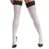 Agoky Women's Stretchy Stay Up Pantyhose Glossy Shiny Oil Footed Tights Silk Stockings White One Size view 1