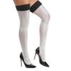 Agoky Women's Stretchy Stay Up Pantyhose Glossy Shiny Oil Footed Tights Silk Stockings White One Size view 2
